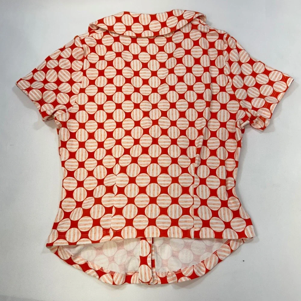 NWOT Maeve Anthropologie Ruched Blouse Button Top Small Retro Polka Dot Y2K - Picture 8 of 16